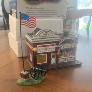 Department 56 Village Legion Hall Decor - Red, White, Blue